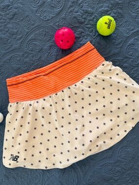New Balance Orange White Gray Athletic Tennis Skort for Women Size M